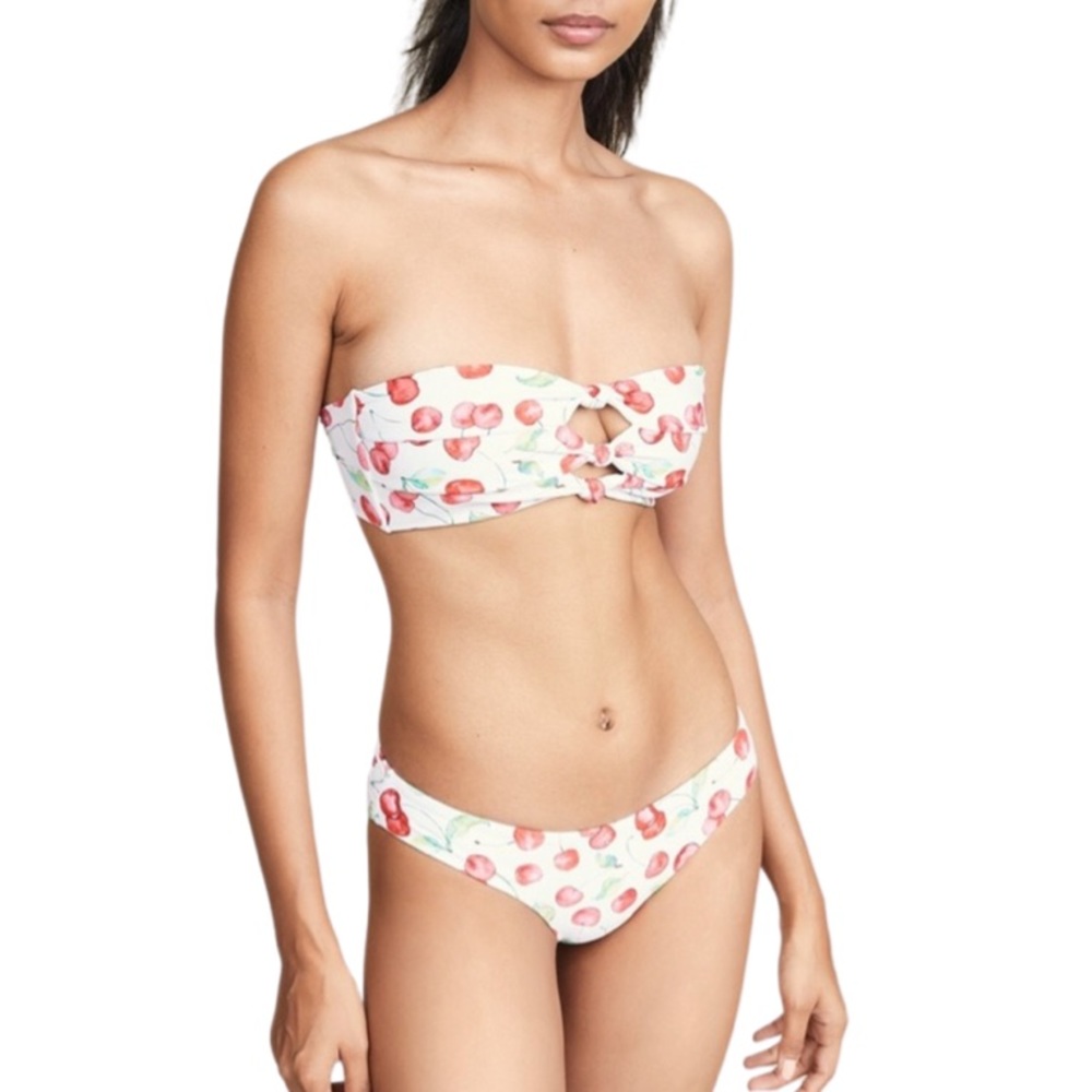 PilyQ Cherry Ruched Bikini Bottoms new